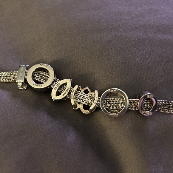 Lori Bonn silver bracelet with purple slides and stoppers - Picture 8 of 9